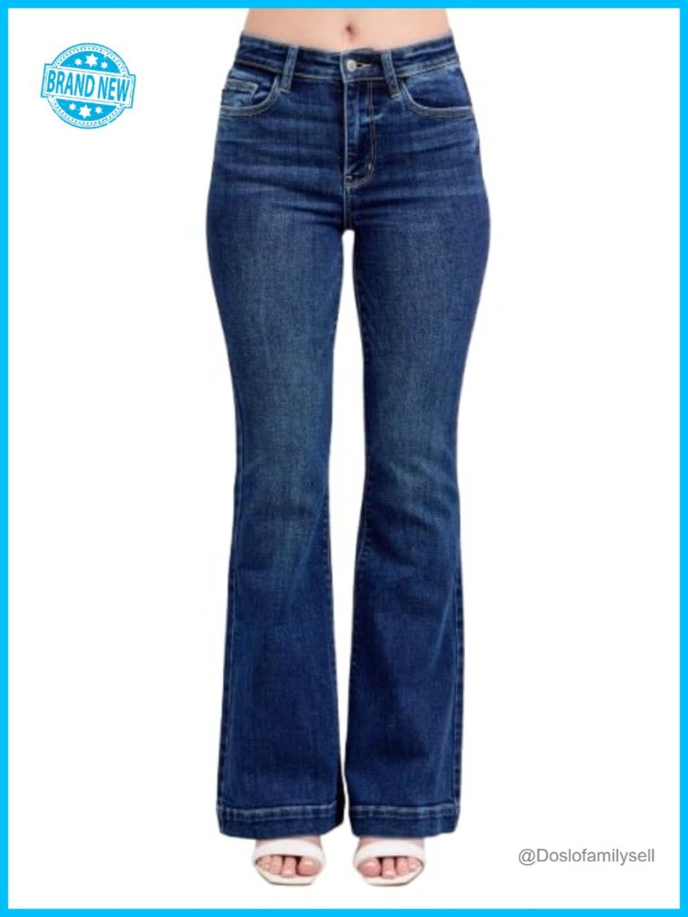 High-Waisted Trouser Flare Jeans Tailored Stretchy Denim